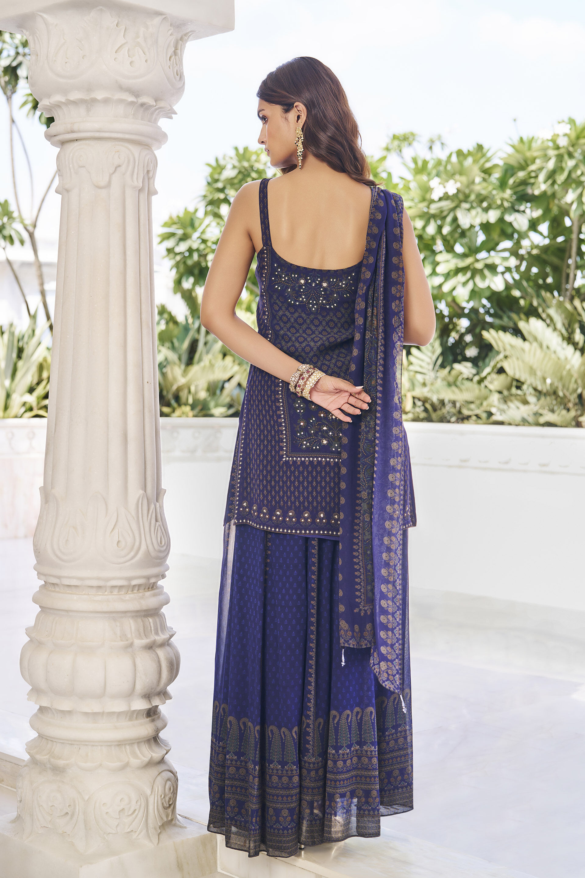 Memoir Purple Sequinned Suit Set